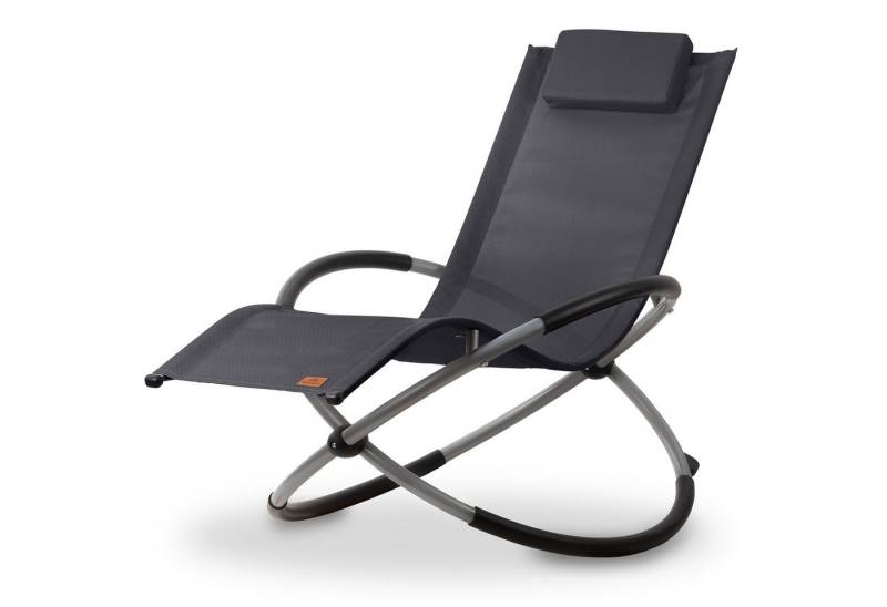 CampFeuer Gartenliege Relaxliege, Anthrazit, Gartenliege klappbar Sonnenliege Schaukelliege, Hohe Belastbarkeit von CampFeuer