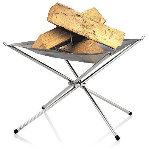 CampFeuer Mobile Feuerstelle Feuerpeter 41 x 41 x 32 cm I Edelstahl Feuerschale I Design Feuerkorb I Der ideale Begleiter für Camping und Hiking sowie Outdoor und Garten von CampFeuer