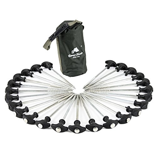 CampFeuer - T-Pegs, Heringe, Erdnägel für Campingzelt, Bivvy, Anglerzelt und Pavillon, Auswahl in Menge und Länge (25 Stück à 20 cm) von CampFeuer