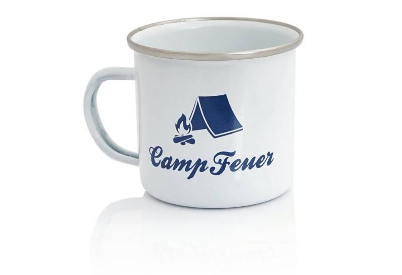 CampFeuer Tasse Emaille Tasse, 350 ml Emaillebecher, Kaffetasse für Camping, Stahl von CampFeuer