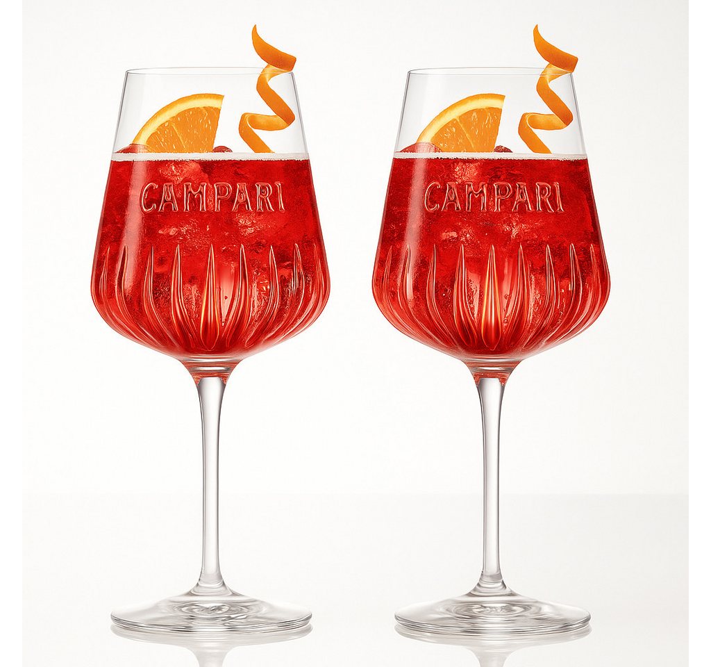 Campari Cocktailglas Campari Cocktailgläser – 2er Set, Original Campari Weingläser 0,49 L von Campari