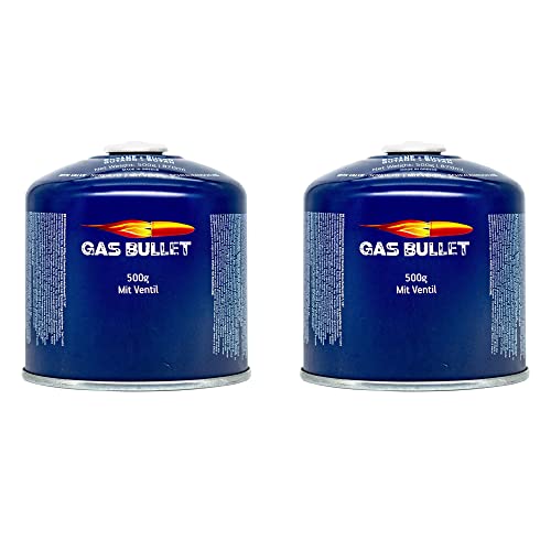 Campata 500g Butangas Camping Gaskartusche EN417 Ventilkartusche 1000 ml Gas Kartusche mit Camping Gas, Gaskartuschen Schraubventil (2Stk.) von Campata