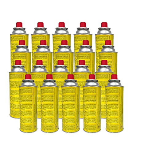 Campata Gaskartuschen 227g 520ml Camping Gas Butangas Kartusche Campingkocher Bunsenbrenner Gaskocher, Gasheizung, Gasbrenner, Lötbrenner (20 Kartusche) von Campata