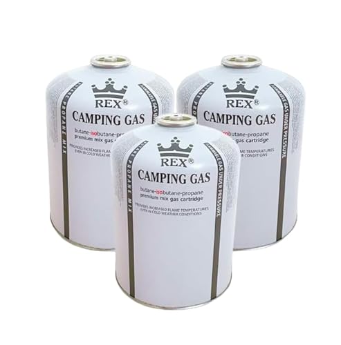 Campata Premium Gaskartuschen Set | Butan-Propan-Isobutan gemischt Mix | 100g-230g-450g | Ventilkartuschen mit Schraubventil Gewinde für Gaskocher | (3, 450g) von Campata