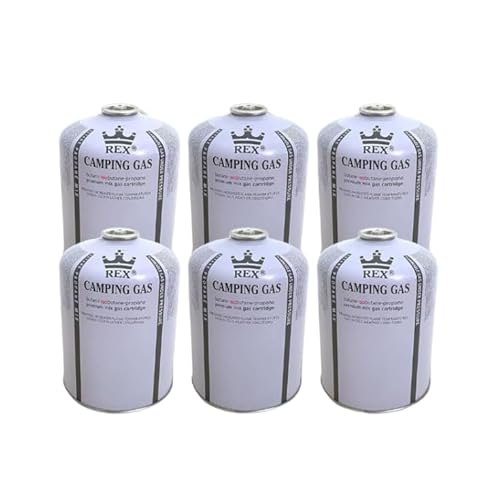 Campata Premium Gaskartuschen Set | Butan-Propan-Isobutan gemischt Mix | 100g-230g-450g | Ventilkartuschen mit Schraubventil Gewinde für Gaskocher | (6, 450g) von Campata