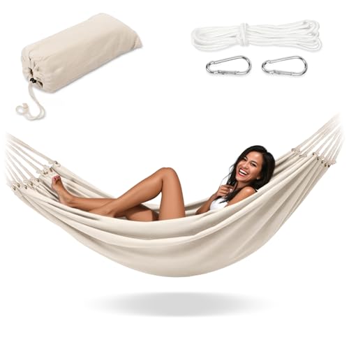 Campela Doppelhängematte Boho für 2 Personen – 200 x 150 cm, 240 kg Tragkraft – Für Garten, Balkon, Camping & Zuhause – Robuste Baumwollmischung, inkl. Tragetasche & Haken von Campela