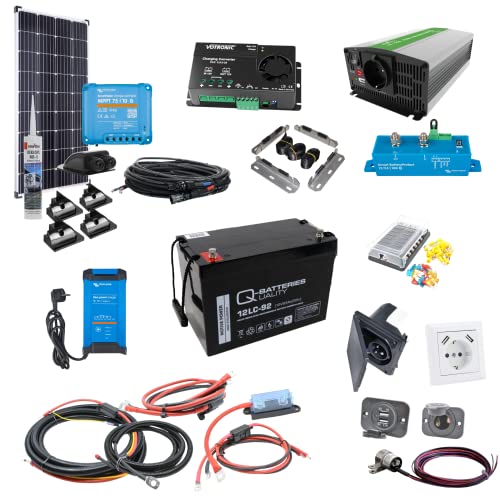 CAMPERPOWER | Camper Elektrik Komplettset Solar BASIC | Selbstbauset inklusive aller Kabel und Komponenten | Verständliche Anleitung | Plug and Play | 93Ah Batterie | 130 Watt Solar von CamperPower
