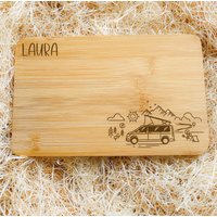 Frühstücksbrettchen Camper Personalisierbar Aus Bambus 3 Verschiedene Landschaften Wählbar - Vesperbrett Camping Vanlife Campervan von CamperVanStore
