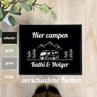 Personalisierte Fußmatte Camping Farbig Mit Namen Camper Wohnmobil Geschenk von CamperVanStore
