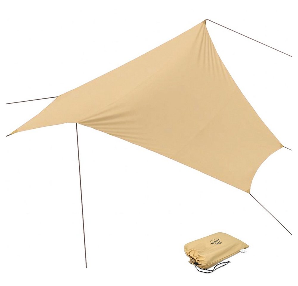 Campguru Sonnensegel Tarp Wing Sonnen Segel Camping Vor Zelt, Wind Schutz Plane Baumwolle 4 m von Campguru