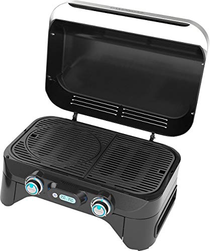 Campingaz Attitude 2100 EX Gasgrill, tragbarer Tischgrill, 2 Stahlbrenner, 5 kW Leistung, Camping Gasgrill mit Deckel, Digitalem Thermometer und Gusseisen-Grillrost von Campingaz