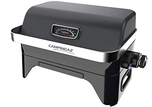 CAMPINGAZ Attitude2go R Gasgrill Tischgrill mit wenig Rauch, tragbarer Balkongrill Campinggrill mit Deckel, Thermometer und Gusseisengrill von Campingaz