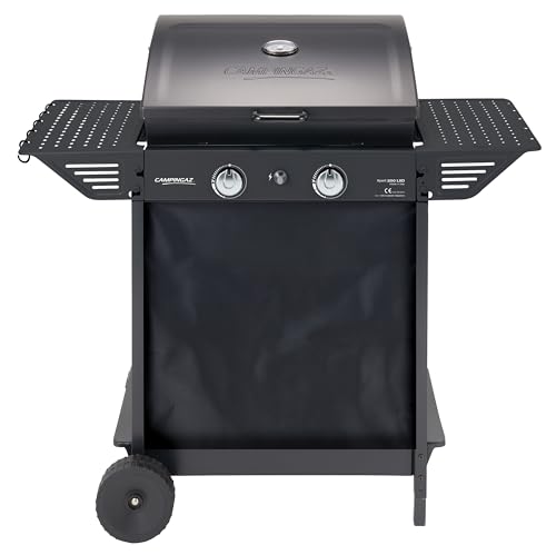 Campingaz Gasgrill Xpert 200 LXD | BBQ Gas-Grillwagen mit 2 aluminisierten Gas-Brennern | Deckel mit Thermometer | 7.1 kW Leistung | Warmhalterost | 2 klappbare Seitentische von Campingaz