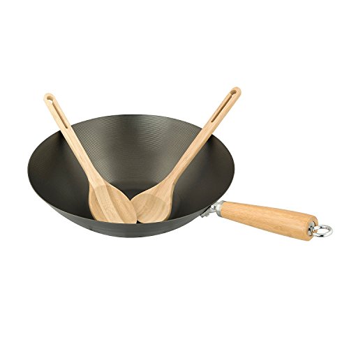 Campingaz Wok für Culinary Modular System, inkl. Holzbesteck, antihaftbeschichtet, mit Metallring als Adapter, Ø 35 cm, Höhe 15 cm von Campingaz