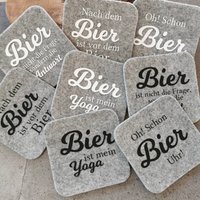 Untersetzer Aus Filz Hellgrau, 10x10cm Für Bier Freunde von Campingemotions