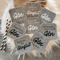 Untersetzer Aus Filz Hellgrau, 10x10cm Für Gin Fans von Campingemotions