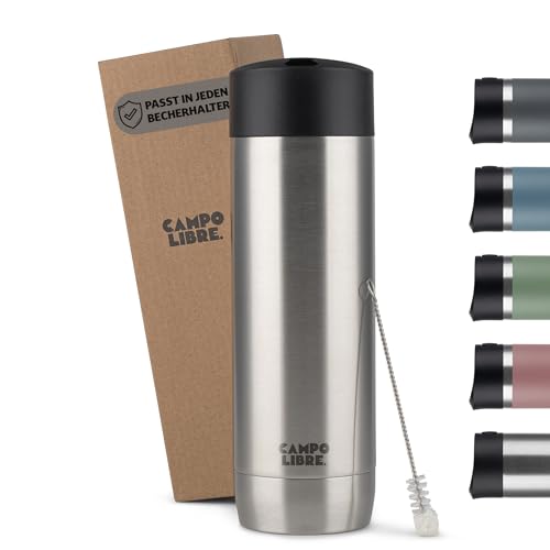 Campo Libre.® Anto I Kaffeebecher to go thermo I Thermobecher 450ml I 100% auslaufsichere Travel Mug mit One-Touch-Verschluss I Premium Coffee to go becher I Doppelwandig, hält mind. 6h heiß von Campo Libre.
