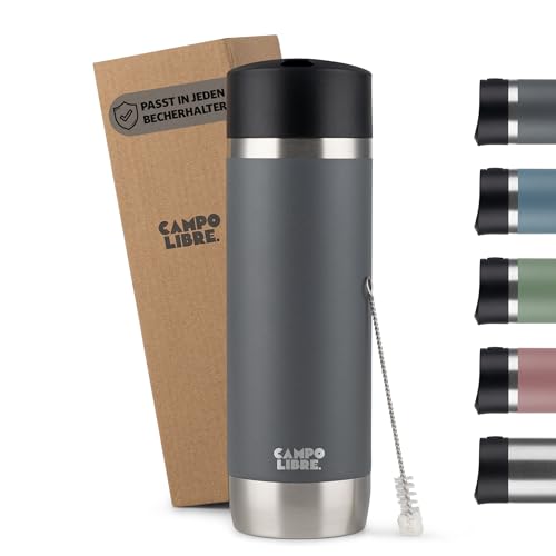 Campo Libre.® Anto I Kaffeebecher to go thermo I Thermobecher 450ml I 100% auslaufsichere Travel Mug mit One-Touch-Verschluss I Premium Coffee to go becher I Doppelwandig, hält mind. 6h heiß von Campo Libre.
