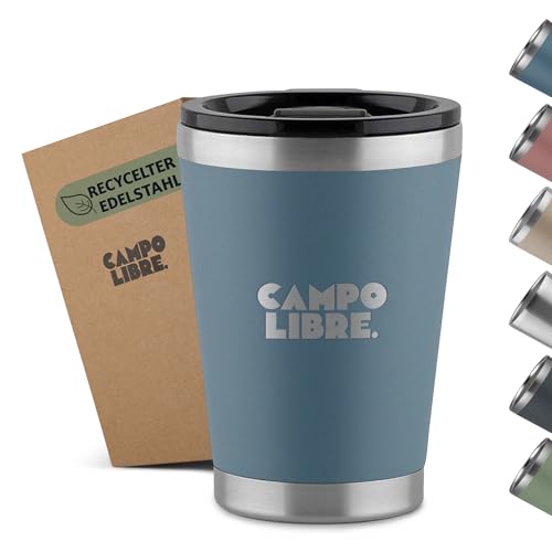 Campo Libre.® Bono I Thermobecher mit verschließbarem Deckel I Campingbecher 350ml I Thermosbecher I Perfekt als Teebecher to-go oder Coffee to-go Becher I Kaffeebecher thermo von Campo Libre.