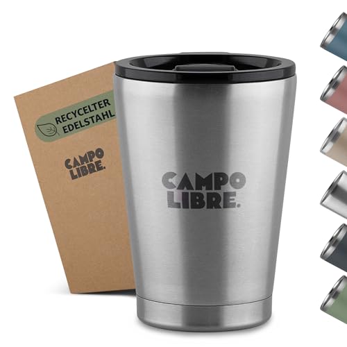 Campo Libre.® Bono I Thermobecher mit verschließbarem Deckel I Campingbecher 350ml I Thermosbecher I Perfekt als Teebecher to-go oder Coffee to-go Becher I Kaffeebecher thermo von Campo Libre.