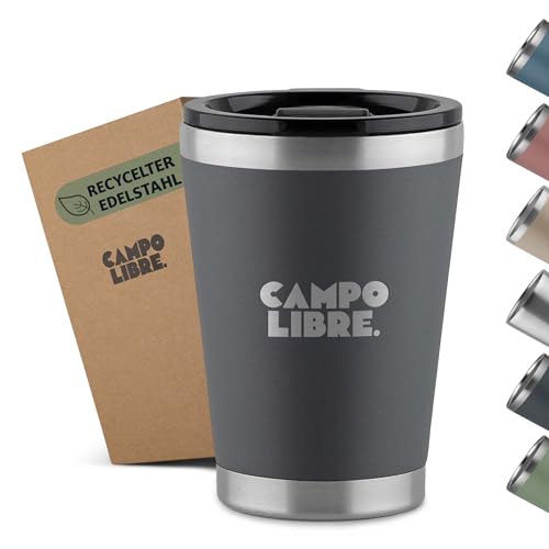 Campo Libre.® Bono I Thermobecher mit verschließbarem Deckel I Campingbecher 350ml I Thermosbecher I Perfekt als Teebecher to-go oder Coffee to-go Becher I Kaffeebecher thermo von Campo Libre.