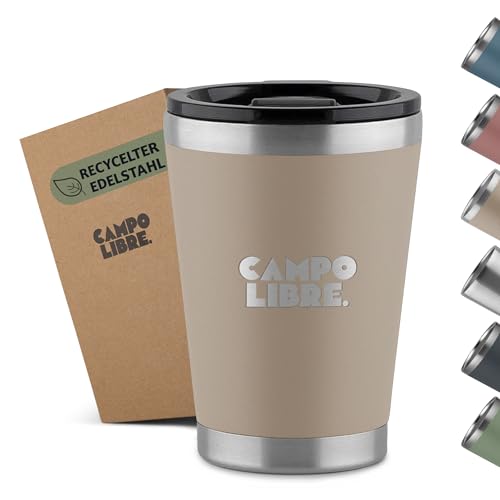 Campo Libre.® Bono I Thermobecher mit verschließbarem Deckel I Campingbecher 350ml I Thermosbecher I Perfekt als Teebecher to-go oder Coffee to-go Becher I Kaffeebecher thermo von Campo Libre.