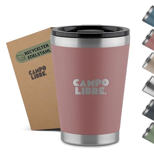Campo Libre.® Bono I Thermobecher mit verschließbarem Deckel I Campingbecher 350ml I Thermosbecher I Perfekt als Teebecher to-go oder Coffee to-go Becher I Kaffeebecher thermo von Campo Libre.