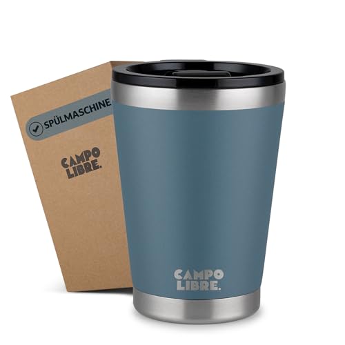 Campo Libre.® Bono I Thermobecher mit verschließbarem Deckel I Campingbecher 350ml I Thermosbecher I Perfekt als Teebecher to-go oder Coffee to-go Becher I Kaffeebecher thermo von Campo Libre.