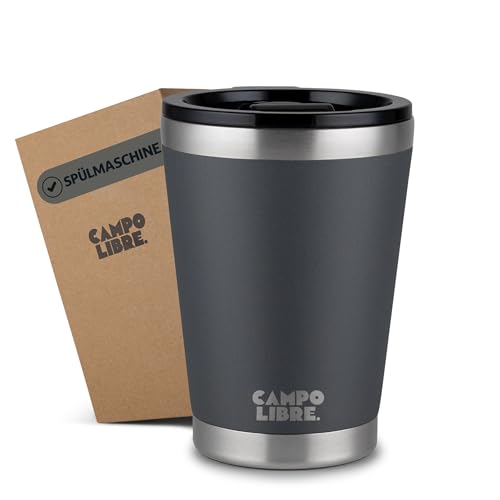 Campo Libre.® Bono I Thermobecher mit verschließbarem Deckel I Campingbecher 350ml I Thermosbecher I Perfekt als Teebecher to-go oder Coffee to-go Becher I Kaffeebecher thermo Campo Libre.® Bono I Thermobecher mit verschließbarem Deckel I Campingbecher 350ml I Thermosbecher I Perfekt als Teebecher to-go oder Coffee to-go Becher I Kaffeebecher thermo von Campo Libre.