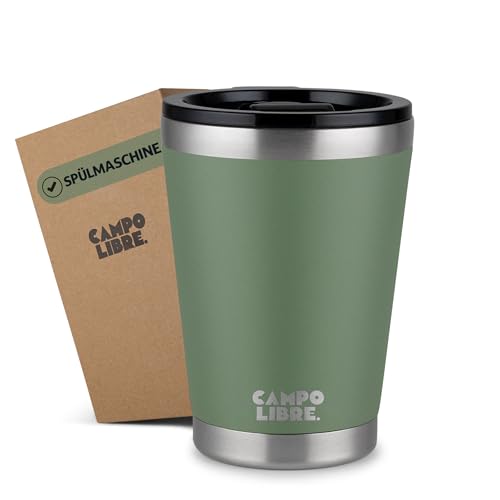 Campo Libre.® Bono I Thermobecher mit verschließbarem Deckel I Campingbecher 350ml I Thermosbecher I Perfekt als Teebecher to-go oder Coffee to-go Becher I Kaffeebecher to go thermo Campo Libre.® Bono I Thermobecher mit verschließbarem Deckel I Campingbecher 350ml I Thermosbecher I Perfekt als Teebecher to-go oder Coffee to-go Becher I Kaffeebecher to go thermo von Campo Libre.