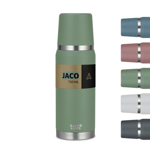 Campo Libre. Jaco® I Thermoskanne 1l & 750ml I Thermos mit Becher I Unsere Thermosflasche hält mind. 24h heiß I Isolierkanne mit hochqualitativer Doppelwandisolierung ist zu 100% auslaufsicher von Campo Libre.