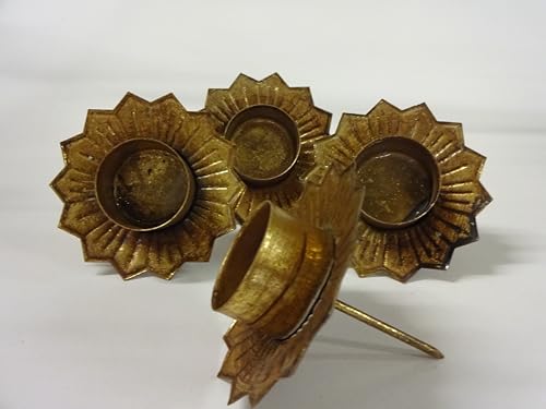 4er Set Kerzenhalter für Ihren Adventskranz Metall antik Gold Weihnachten Advent Form eines goldenen Stern Steckwindlicht Teelichthalter Adventskranzstecker von Campo