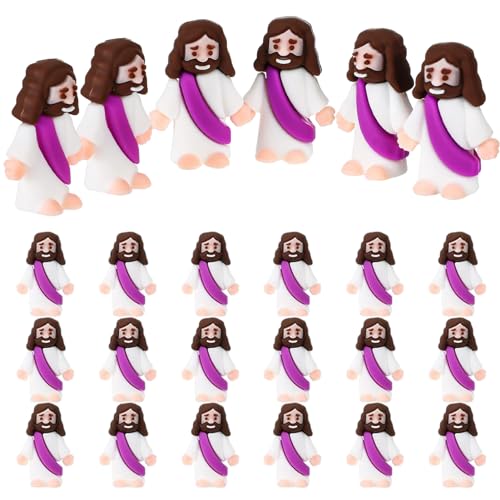 24 Stück Mini Jesus Figuren Spielzeug | Kleine Jesus-Baby-Figuren | Christlich Religiöser Retter Jesus Puppe | Mini Jesus Skulptur Statue Retter-Jesus-Puppenfigur Für Zuhause Ostern Dekoration von Campsie