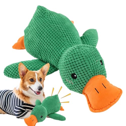 Campsie Enten Hundespielzeug | Beruhigende Ente Für Hunde | Quack-Quack Duck Dog Toy | Langlebiges Plüsch-Kauspielzeug Für Große Welpen Und Kleine Bis Mittelgroße Hunde | Unkaputtbar Hundespielzeug von Campsie
