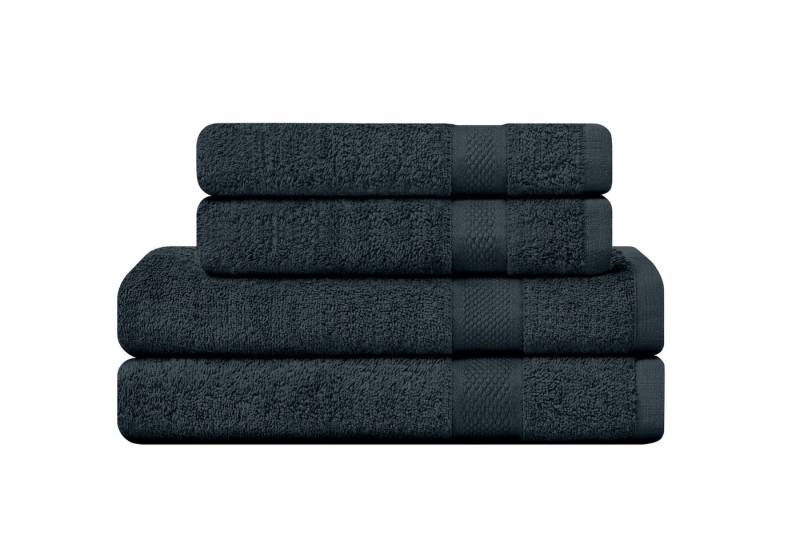 Camry Handtuch Set Badetücher 70x140 cm und Handtücher 50x100 cm - weich & saugstark, dick, mit schöner Rundum-Bordüre von Camry
