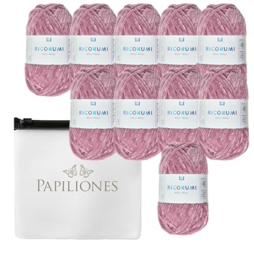 Chenille Chenillegarn Haekelgarn Bastelgarn Ricorumi Amigurumi Wolle 10 Knäul beere von Camtiac