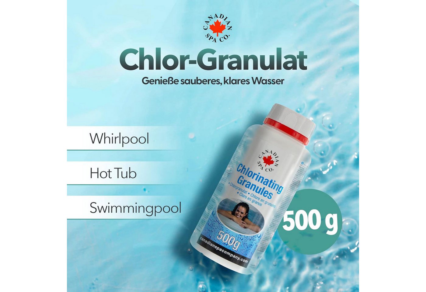 Canadian Spa GmbH Chlorgranulat CHLORINE GRANULES, 1x 500g von Canadian Spa GmbH