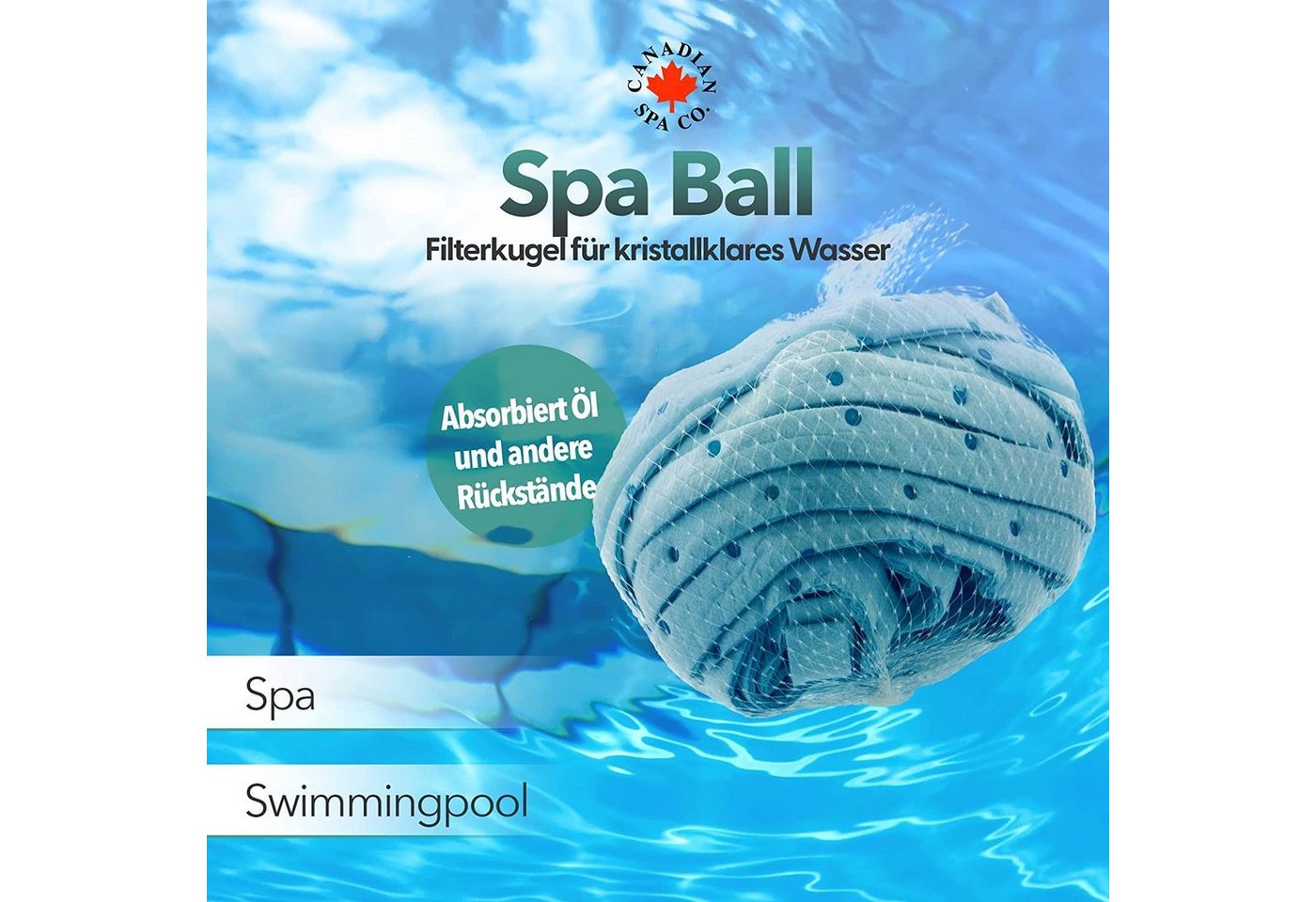 Canadian Spa GmbH Skimmer Whirlpool Ball, Ölabsorbierend, Umweltfreundlich, Universelle Whirlpool Reinigung von Canadian Spa GmbH