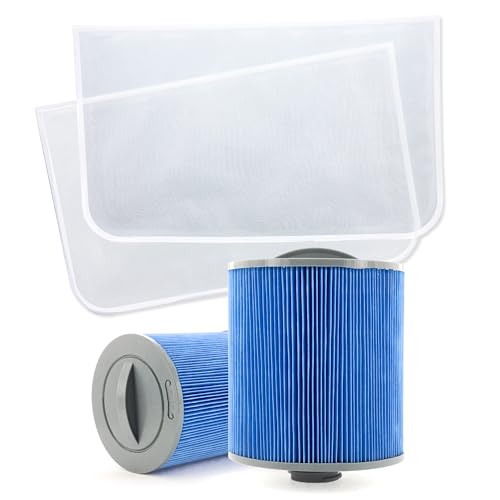 CANADIAN SPA CO. Glacier Filterset 2er Pack, 2X Glacier Silverstream Filterkartuschen und 2X Glacier Vorfilter, mit Silberionen, Whirlpool Filter Set von CANADIAN SPA CO.