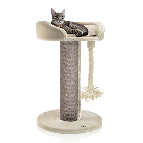 CanadianCat Company | Kratzbaum Ontario - XXL Katzenlounge 100 cm Höhe | beige | Ø 20cm Sisal-Kratzstamm von CanadianCat Company