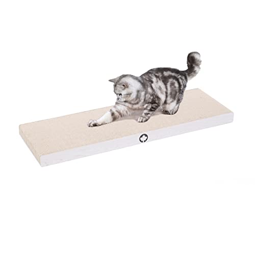CanadianCat Company | Premium Kratzbrett XXL Saturn Kratzpappe für Katzen - wendbare Katzen-Kratzmatte in weiß, Langer Kratzspaß | ca. 90 x 30 x 5 cm von CanadianCat Company