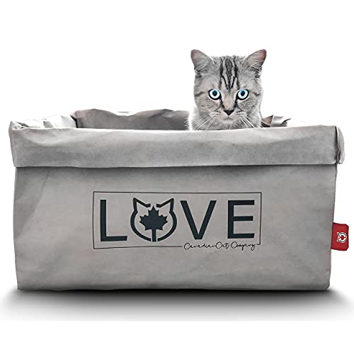 CanadianCat Company | Katzenbett 45 x 35 x 35 cm - Kuschelbett, Bettchen für alle Katzen die Pappe und Papier lieben von CanadianCat Company