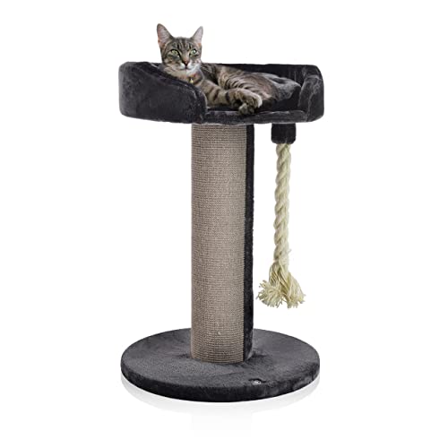 CanadianCat Company | Kratzbaum Ontario - XXL Katzenlounge 100 cm Höhe | grau | Ø 20cm Sisal-Kratzstamm von CanadianCat Company