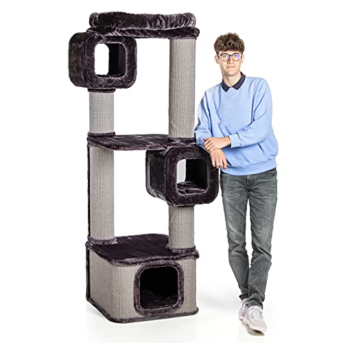 CanadianCat Company | Kratzbaum Ottawa - anthrazit - XXL mit Ø18 cm dicken Sisalsäulen | Katzenhäuschen, Katzenhöhle CanadianCat Company | Kratzbaum Ottawa - anthrazit - XXL mit Ø18 cm dicken Sisalsäulen | Katzenhäuschen, Katzenhöhle von CanadianCat Company