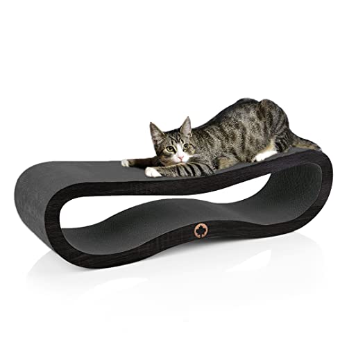 CanadianCat Company | Orbit 2.0 Kratzbrett - Black Edition | Kratzpappe Katzen Lounge in schwarz | ca. 84 x 24 x 23 cm von CanadianCat Company