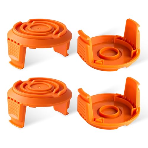 Canamax WA6531 GT Trimmer-Ersatzspulenkappenabdeckungen – kompatibel mit Worx WA0010 WG155 WG180 Rasentrimmer 50006531 Trimmerfaden Abdeckung Weedeater Spulenkappe für Worx Teile – 4 Stück von Canamax