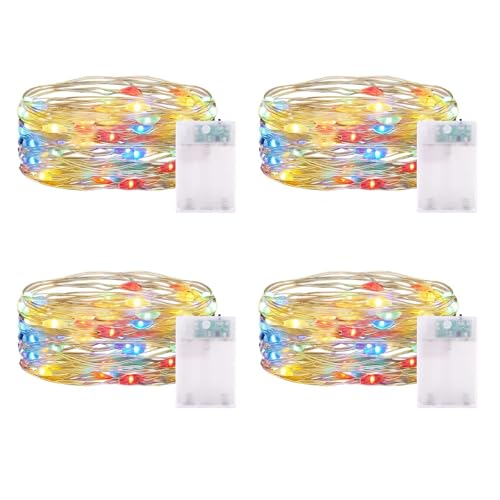 CandLuc Lichterketten Batterie Timer, 3 meter 30 LED Lichterketten Innen Bunt Kupferdraht IP65 Wasserdichte Mini Lichterketten für Weihnachten Halloween Zimmer Garten KrüGe Deko DIY von CandLuc