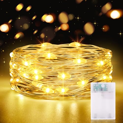 LED Lichterkette Batterie mit Timer, 3 meter 30 LED Lichterketten Innen Warmweiß Kupferdraht IP65 Wasserdichte Mini Lichterketten für Weihnachten Halloween Zimmer Garten KrüGe Hochzeit Dekoration von CandLuc