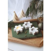 Schneeflocken Teelichthalter | Winter Home Decor & Weihnachtsdeko Handgemachte Kerzenhalter Tischdeko Geschenkidee Weihnachten - Hygge von CandaleaDecor