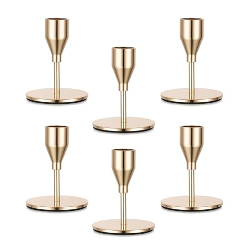 Goldfarbene Kerzenhalter für Kerzenständer: Candeldo Weihnachtskerzenhalter Bulk Tisch Mittelstück Set Metall Kerzenständer Hochzeit Dekor von Candeldo